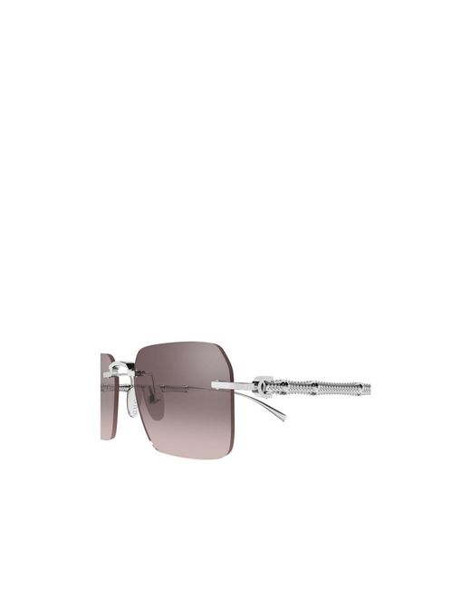 Gucci White Eyewear Frameless Rectangular Sunglasses for men