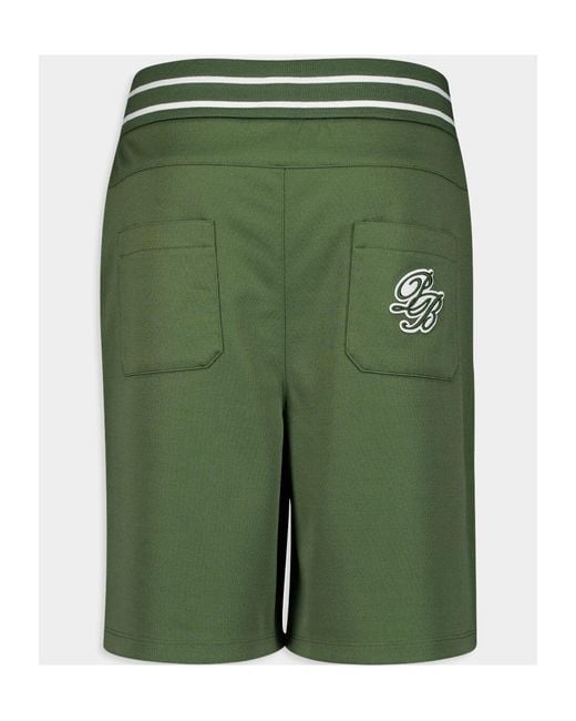 Balmain Green Logo-Print Drawstring Shorts for men