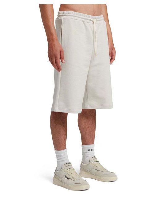 MSGM White Drawstring Track Shorts for men