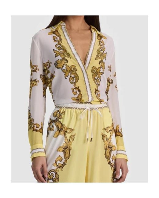 Alice + Olivia Metallic Graphic-Print Shirt