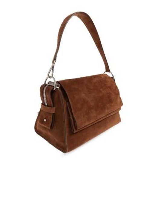 IRO Brown Zippered Shoulder Bag