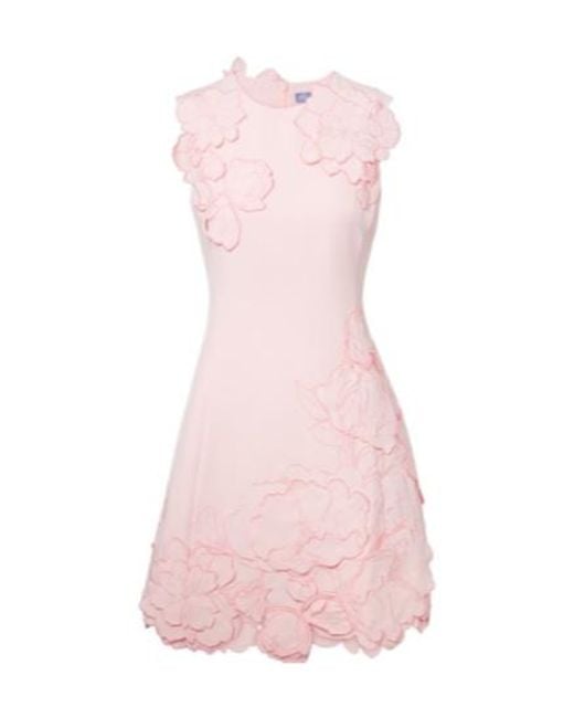 Leo Pink Floral-Appliqué Minidress