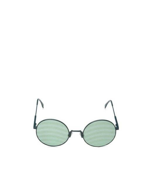 Fendi Green Eyewear Round Frame Sunglasses