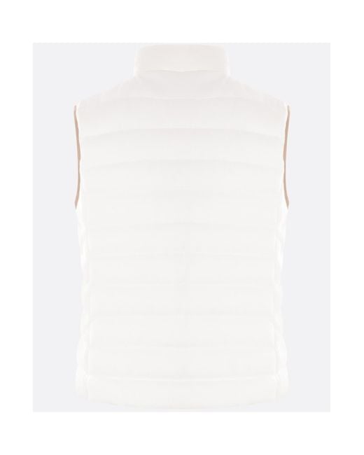 Brunello Cucinelli White Logo Patch High Neck Gilet
