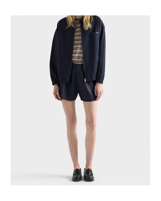 Prada Blue Mohair-Wool Blouson Jacket