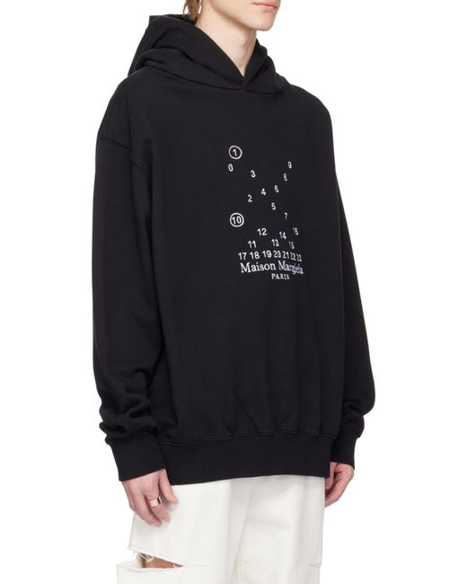 MM6 by Maison Margiela Blue Maison Margiela Logo-Printed Long-Sleeved Hoodie for men