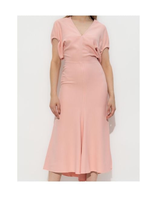 Victoria Beckham Pink Midi Dresses