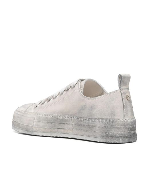 Ann Demeulemeester White Distressed-Finish Sneakers