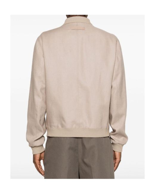 Zegna Natural Zip-Up Bomber Jacket for men