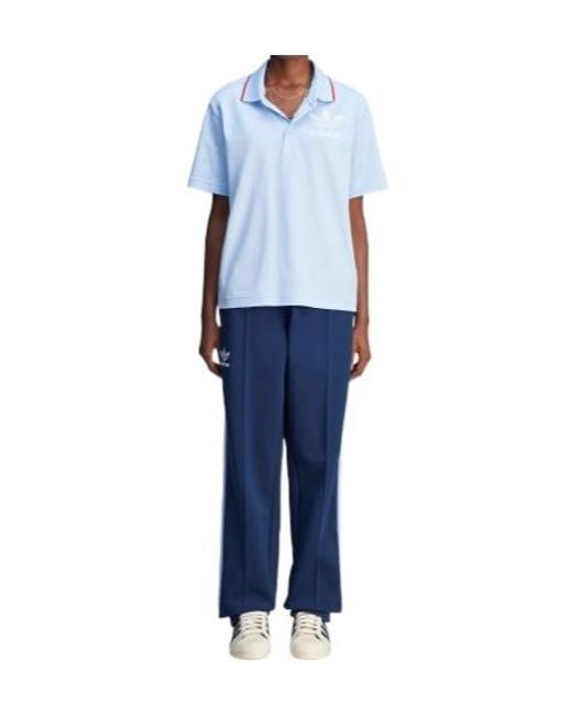 Adidas Originals Blue X Wales Bonner Short Sleeved Polo Shirt for men