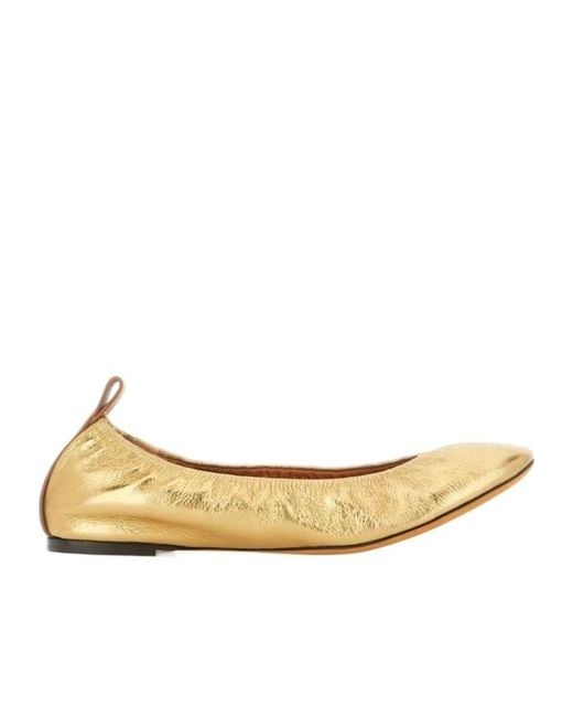 Lanvin Natural Pleated Ballet Shoes
