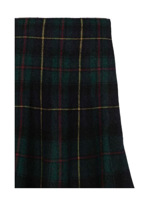 Ralph Lauren Black Plaid Flared Skirt
