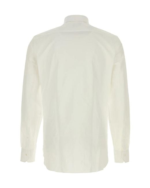 Zegna White Classic Poplin Shirt for men