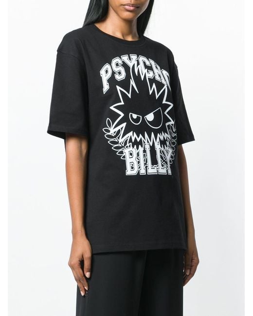 McQ Alexander McQueen Black Psycho Billy Cartoon Printed T-Shirt