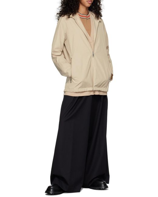 Burberry Natural Horseferry Square-Print Hooded Jacket