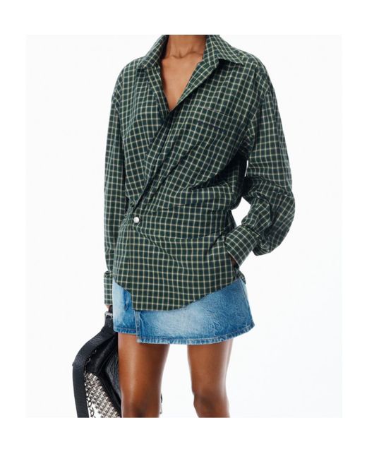Alexander Wang Green Pre-Styled Wrap Mini Dress