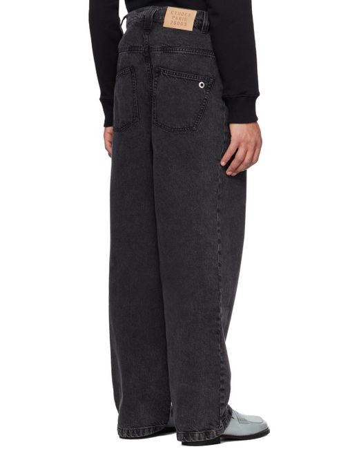 Etudes Studio Black Mid-Rise Straight-Leg Jeans for men
