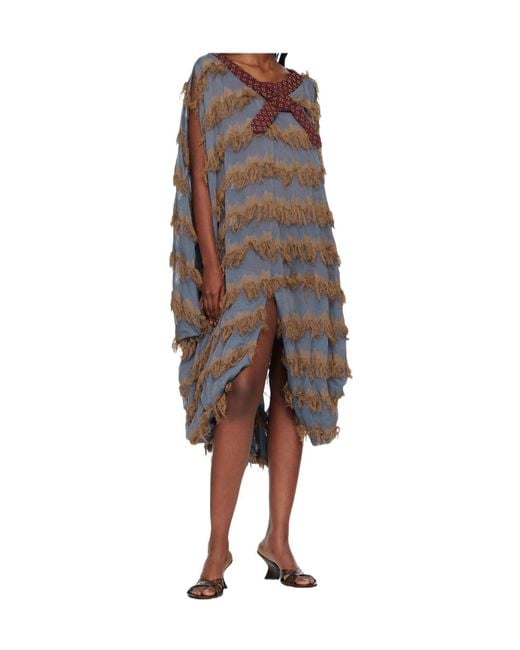 Kiko Kostadinov Gray Rossi Midi Dress