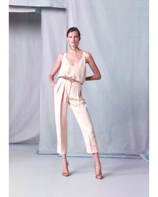 Giorgio Armani Natural Mid Rise Glitter Detailed Trousers