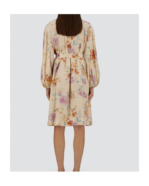 Herno White Floral Printed Dress