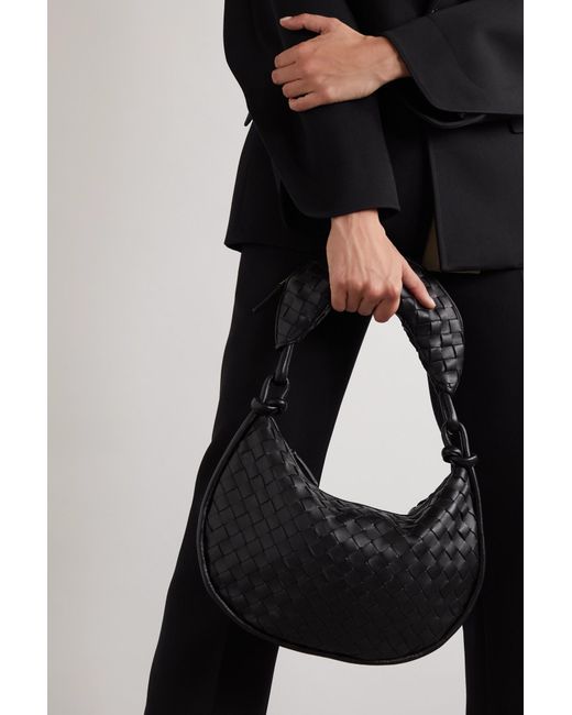 Bottega Veneta Black Medium Intrecciato Shoulder Bag