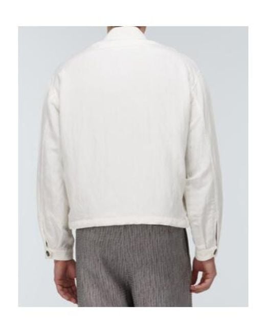 Giorgio Armani White Linen And Silk Blazer for men
