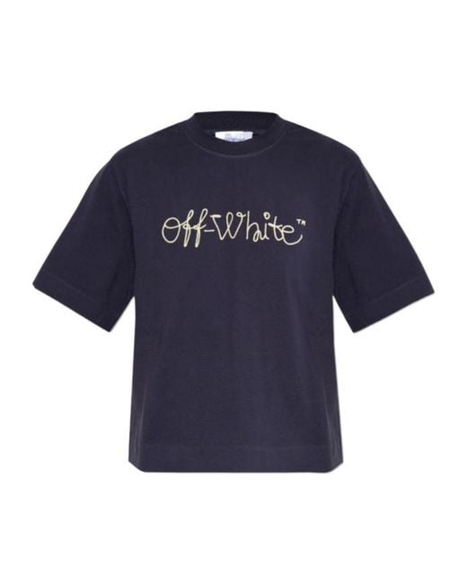 Off-White c/o Virgil Abloh Blue Crewneck Short-Sleeved T-Shirt