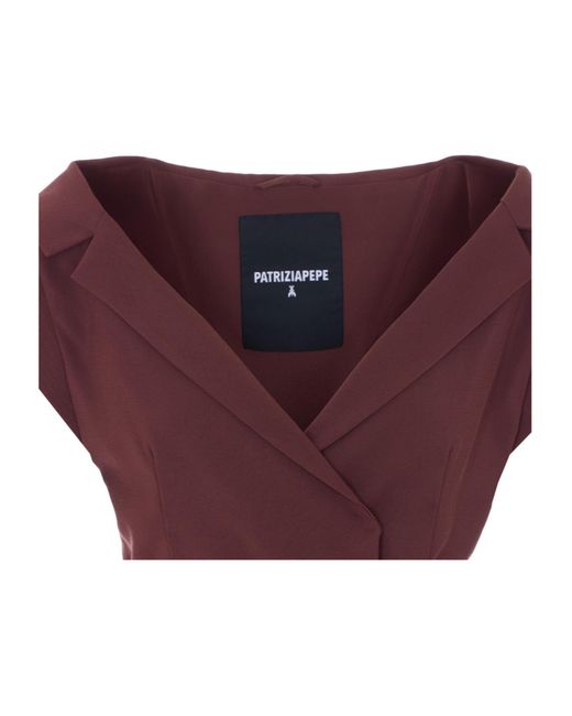 Patrizia Pepe Purple Belted Sleeveless Blazer