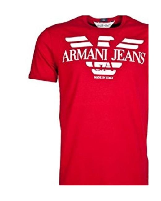 Armani Jeans Red Logo Details T-Shirt for men