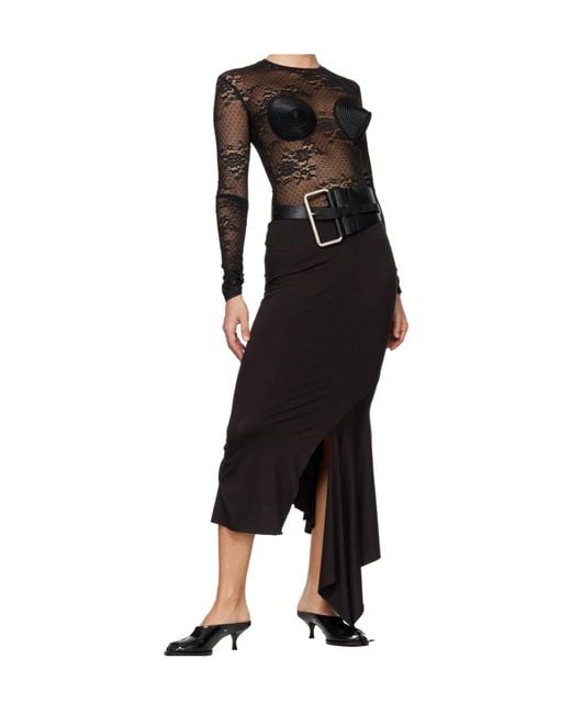 VAQUERA Black Equestrian Leather Pin Buckle Belt