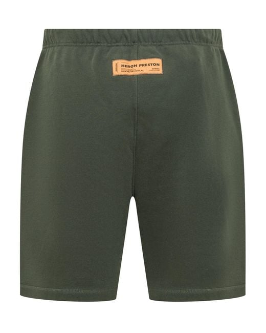 Heron Preston Green Security Cotton Track Shorts for men