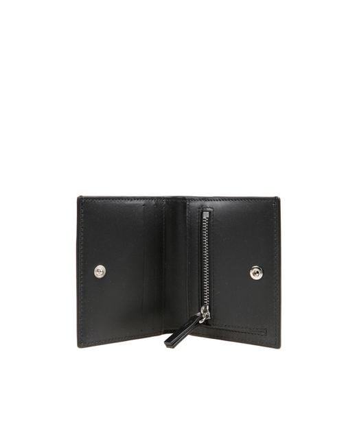 MM6 by Maison Margiela Black Logo-Patch Bi-Fold Wallet for men