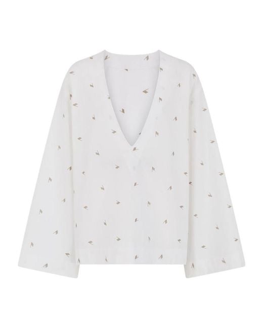 The Attico White The Embroidered Blouse