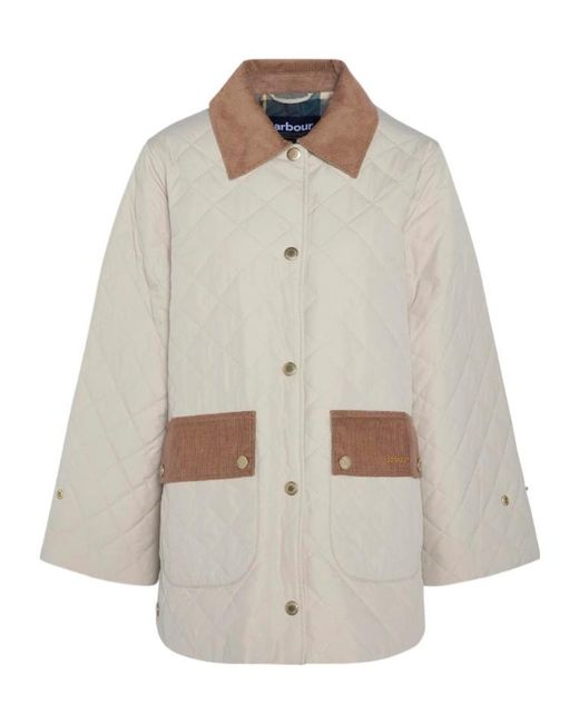 Barbour White Corinne Quilted Jacket