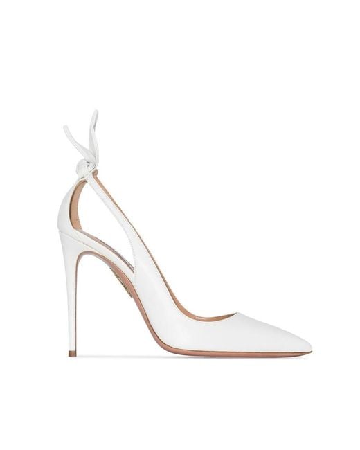 Aquazzura White Nappa Leather Pumps