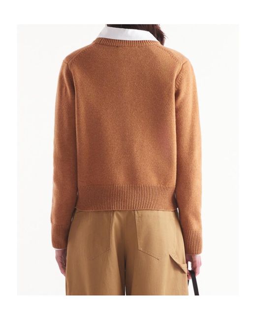 Maison Kitsuné Brown Maison Kitsuné Fox Head Intarsia Regular Jumper
