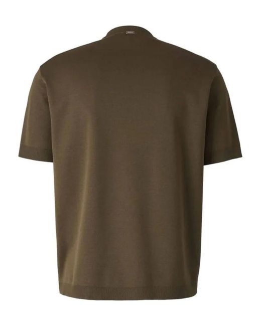 Herno Green E Polo Ribbed Piqué T-Shirt for men