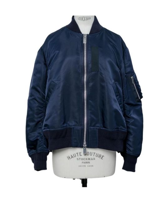 Sacai Blue Zipped Bomber Jacket