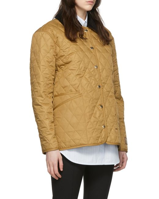 Burberry Brown Diamond Quilted Button-Up Jacket