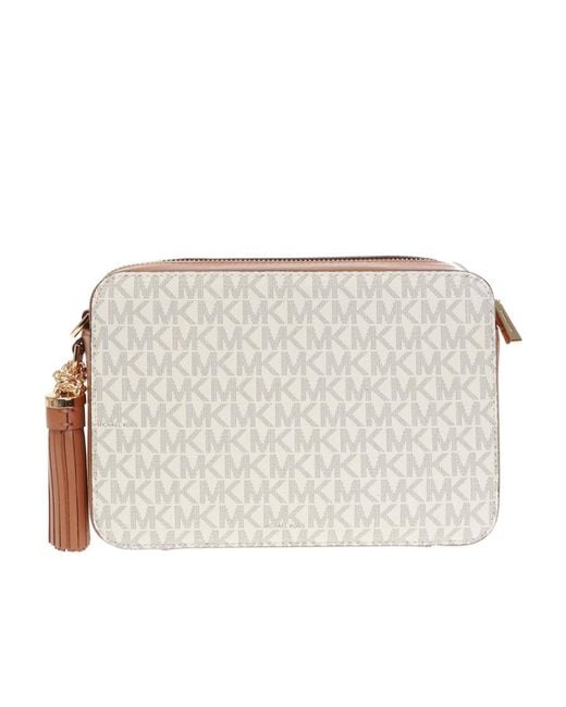 Michael Kors Natural Michael Ginny Medium Logo Crossbody Bag
