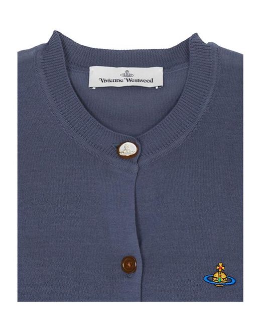 Vivienne Westwood Blue Bea Cropped Cardigan
