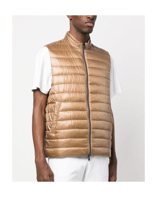 Herno Brown Lightweight Quilted Down Gilet for men