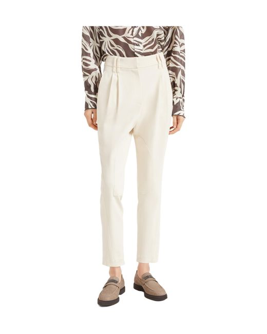 Brunello Cucinelli White Equestrian Trousers