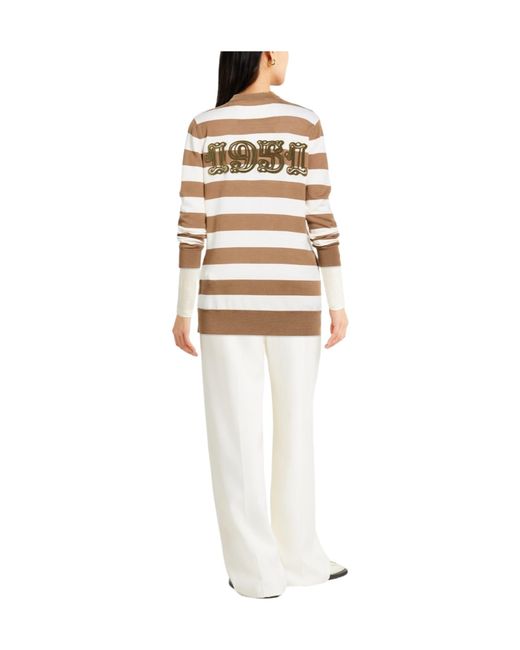 Max Mara White Classic Versatile Striped Sweater