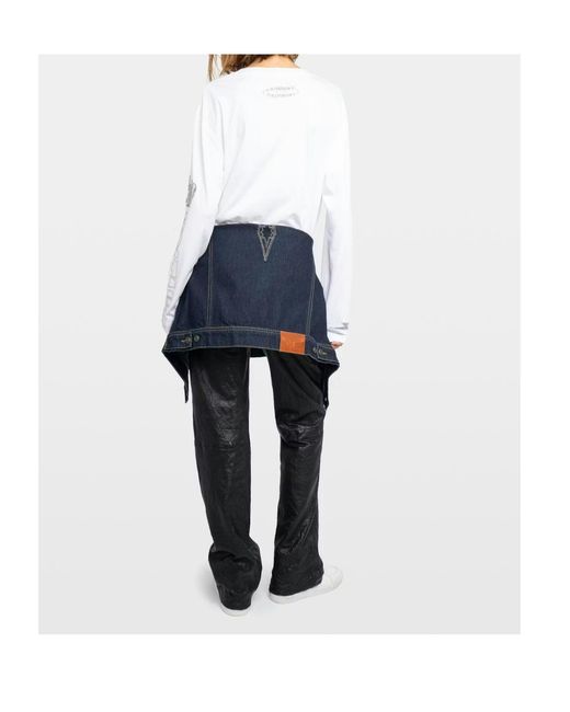 Zadig & Voltaire White Strass Multi Cross Top