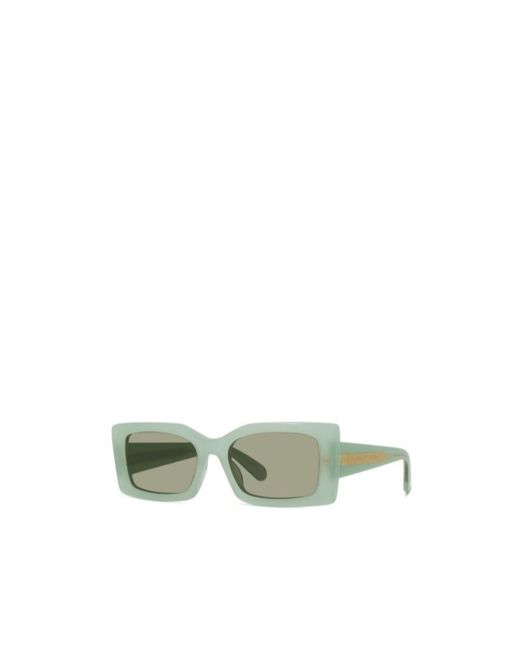 Stella McCartney Green Eyewear Rectangle Frame Sunglasses for men