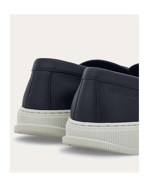 Ferragamo Blue Hybrid Sneaker With Hug Buckle for men
