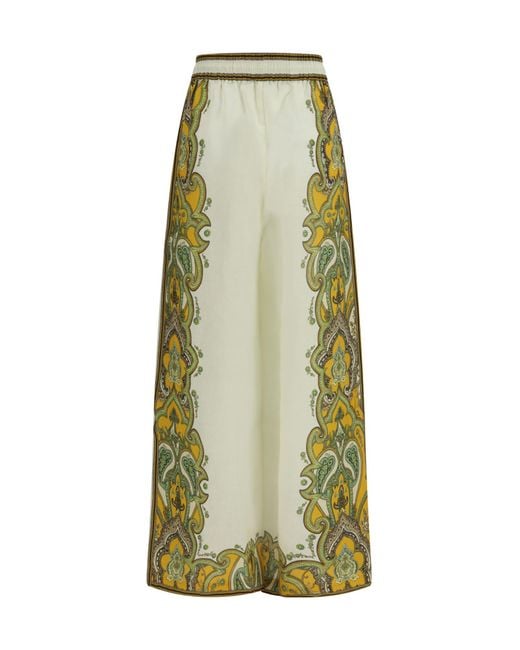 ALÉMAIS Green Porter Paisley Wide-Leg Pants