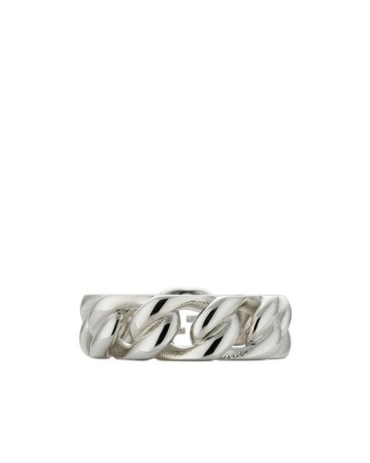 Gucci White Interlocking Ring for men