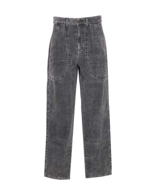 Isabel Marant Gray Isabel Marant Étoile Onyta Straight Leg Trousers